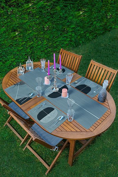 Realhomes 4+1 Light Smoked Color Onedraw Illustrated American Service & Runner Set