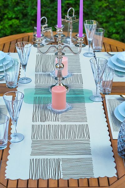 Realhomes 4+1 Dark Ivory Color Onedraw Designed American Service & Runner Set