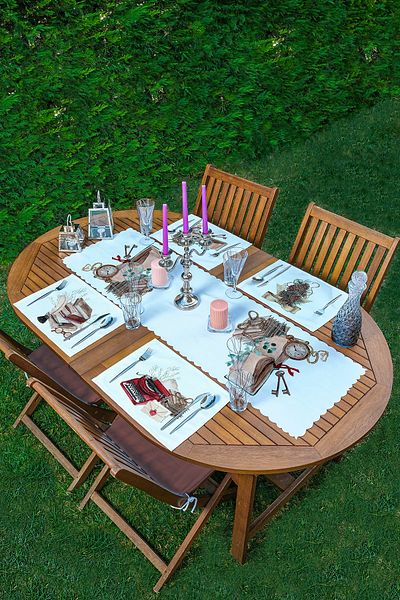 Realhomes 4+1 White Floor Special Designed American Service & Runner Set