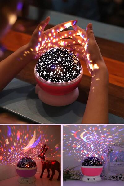 Trendpoint Dönen Renkli Star Master Yıldızlı Gökyüzü Projeksiyon Gece Lambası...