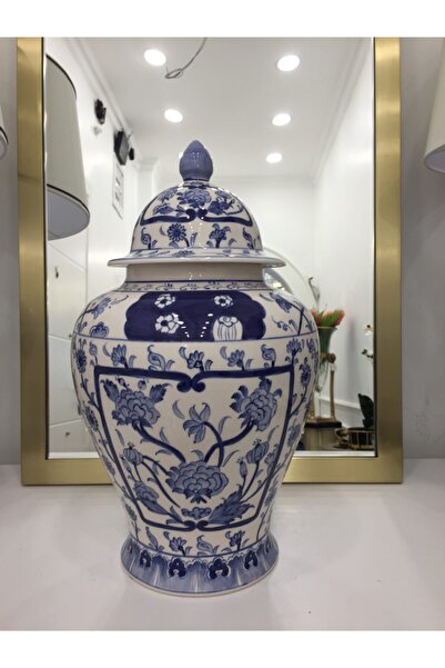 Dekordan House Bleu Blanc Küp