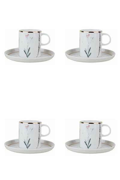 Porland Botanical Teacup with Saucer 200cc 8 Piece Set