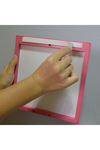 Nobbystar Yapışan Sök-tak Pembe Kare Fotoğraf Çerçevesi 3'lü Paket