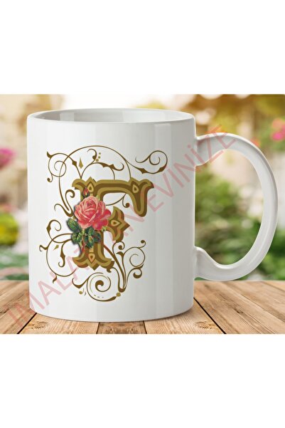 ART HEDİYE كوب مطبوع عليه حرف F على الجانبين