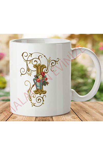 ART HEDİYE كوب مطبوع عليه حرف I على الجانبين