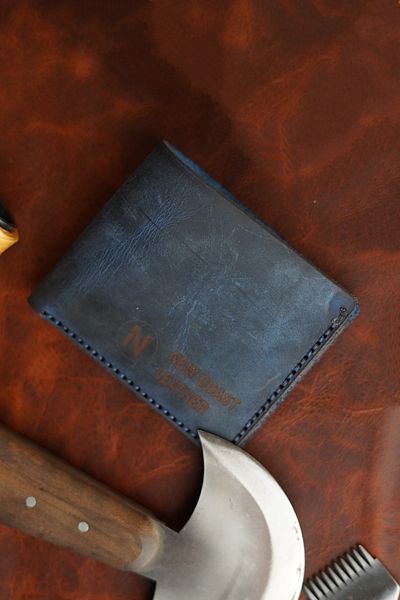 New Coast Leather 1900's Ανδρικό Μπλε Γνήσιο Δερμάτινο Χειροποίητο Δερμάτινο Πορτοφόλι