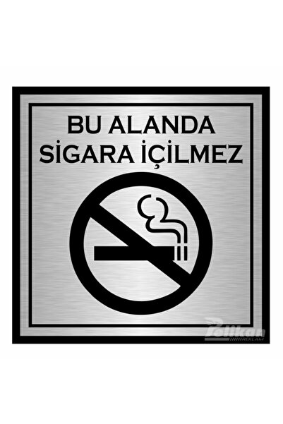 Pelikan Reklam Sigara Içilmez Levhası 16x16cm Gümüş Renk Arkası Yapışkanlı