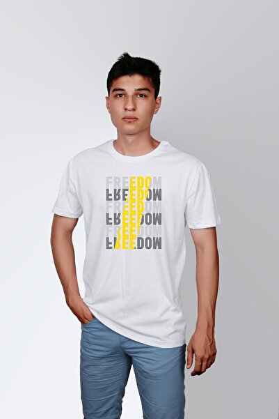 ErTaPassage Bela sloboda Štampano muška T-shirt - T7894634