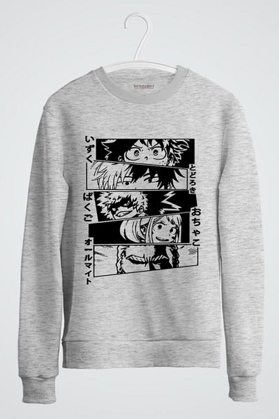 karikatürstore My Hero Academia Team Printed Anime Sweatshirt
