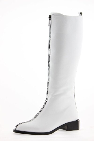 VİNİCCİ AYAKKABI Women's Genuine Leather White Boots