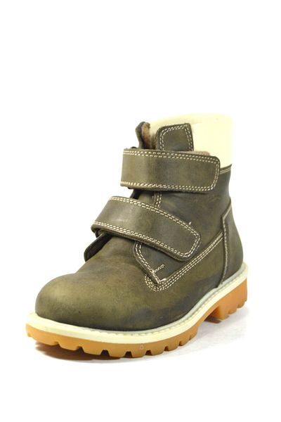 Toddler T.1023 Δερμάτινες Χακί Μπότες για αγόρια με λάδι