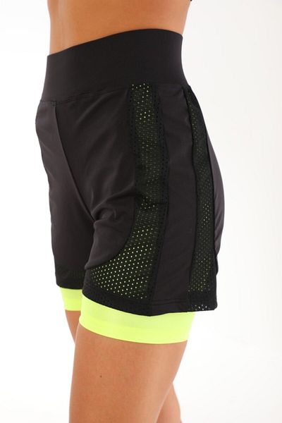 Ligossi Women's Side Mesh Yellow Sea Shorts
