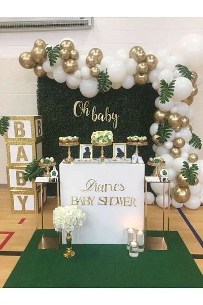 Party City Gold Concept 100 Balloons and Balloon Chain Baby Shower