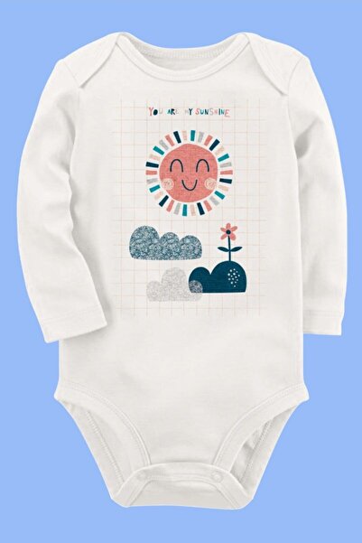 Limon Organik Baskılı Pamuklu Unisex Bebek Body Uzune169
