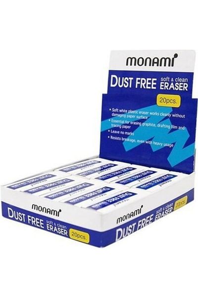 Monami Dust Free Eraser Large Size 20 Pieces
