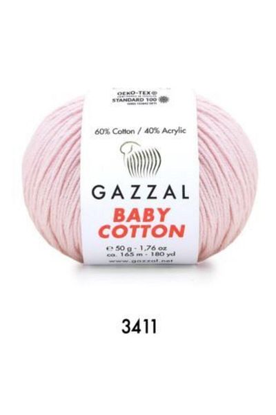 Gazzal 50gr Baby Cotton Amigurumi - Πλεκτό νήμα-3411 Ανοιχτό ροζ