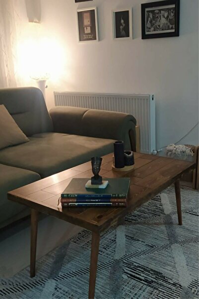 Genel Markalar Masif Ağaç Doğal Orta Sehpa Konik Ayak Ahşap Orta Sehpa