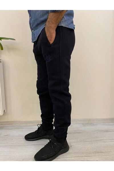 BENESSE Φούτερ Unisex με τρεις κλωστές Navy Blue με ελαστικά πόδια