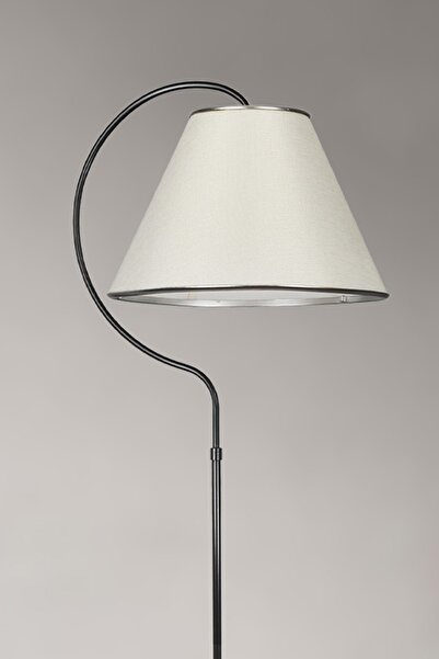 VENON Güven Avize Lambader Holo Elips Siyah (silver Çember) Krem Şapka