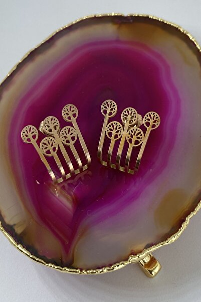 axexuar Rose Color Elegant 316l Women's Steel Earrings with Tree of Life Motif - Stainless Non-Tarnish Double Sold