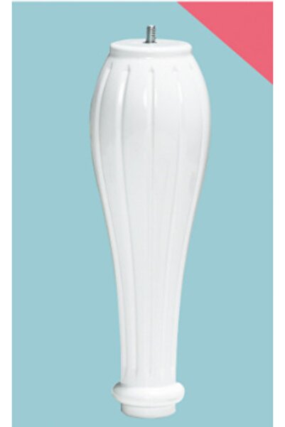 KARAKOÇ Pırlanta 30 Cm Vidalı Beyaz Plastik Sehpa ,puf, Berjer Ayağı ( 4 Adet)
