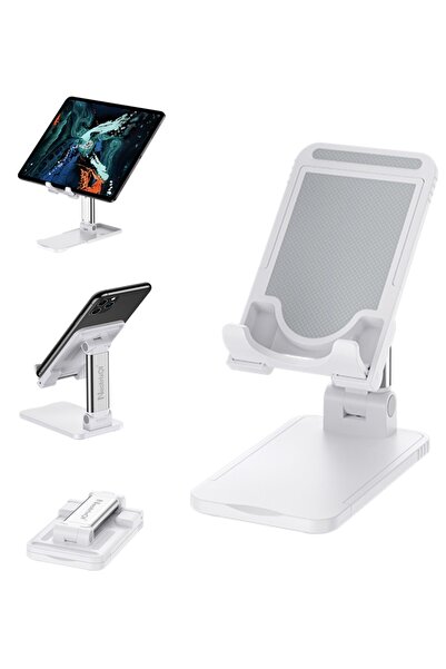 BLUE İNTER Masaüstü Teleskopik Cep Telefon Tutucu Tablet Braketi Katlanabilir Ayarlanabilir Masa Standı