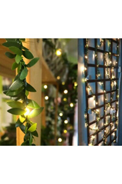 KozmoParti 5 Mt Dekoratif Tel Şerit Yapay Yaprak Fişli Led Sarmaşıklı Işıklı ...