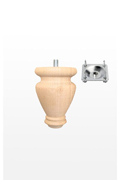 turanahşap Mobilya Ayağı -baza Ayağı - Ahşap Ayak / Uzunluk: 10 Cm / Çap: 7.5 Cm