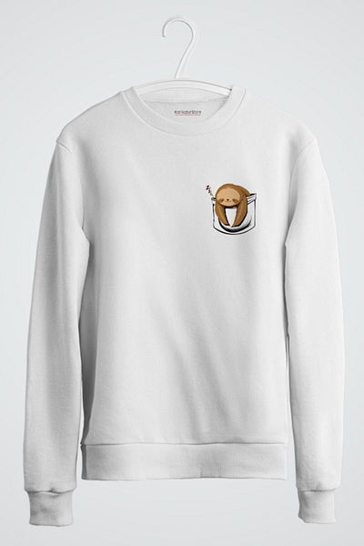 karikatürstore Sloth In A Pocket Printed Sweatshirt