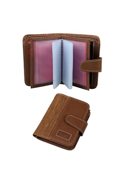Hobimtek Cs-08-1 Dik Cüzdan 18 Kartlık Bozuk Ve Kağıt Para Bölmeli Kahve