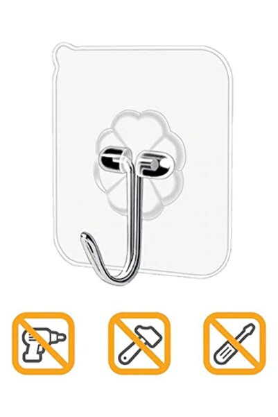 MUTLUHOME 4Pcs Transparent Strong Self Adhesive Door Wall Hangers Heavy Load Bearing