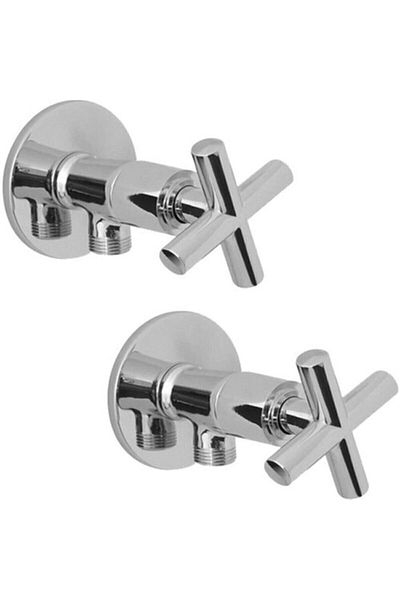 tesitay Stainless Koçbaş Intermediate Faucet Bite Tap Set of 2 (Chrome Plated)