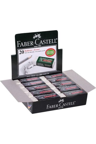 Faber Castell Box of 20 Pvc Free White Eraser 18 85 39 Large Size