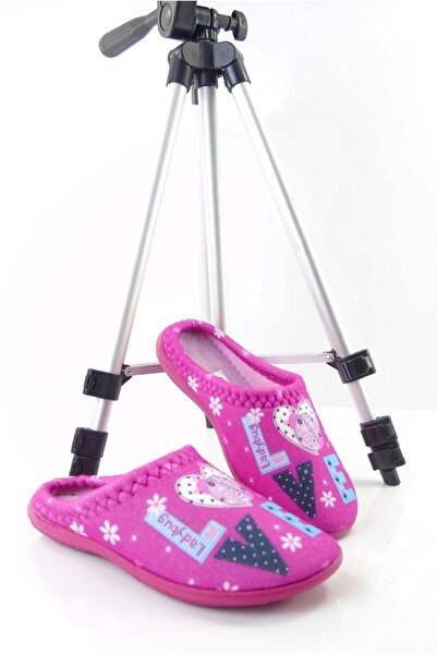 GEZER Winter Girl's Home Slippers with Heart and Love Motif