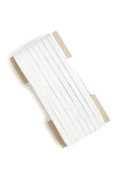 Genel Markalar Beyaz Bel Lastiği 0.80 Cm 2 Adet(20 METRE)yassı Lastik Paça Don Lastiği Pratik Kullanım