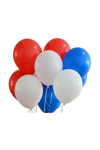 BEST PARTİ DOĞUM GÜNÜ PARTİ SÜSLERİ Red - White - Dark Blue Metallic Balloon ...
