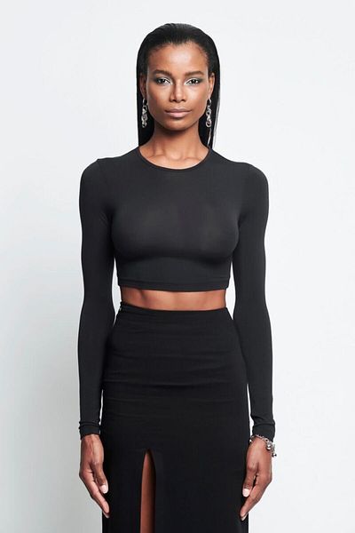 IAMNOTBASIC Long Sleeve Crop Women's Cotton Top