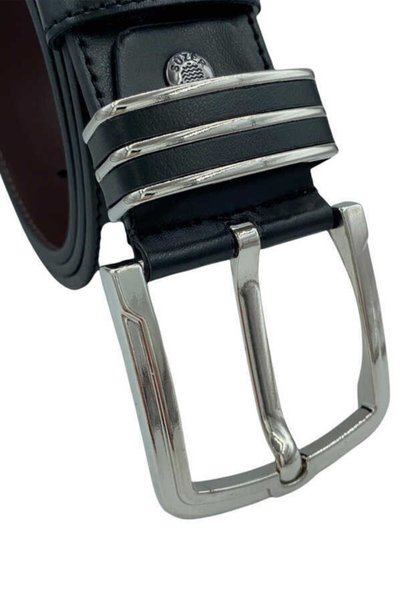Süzer Deri 4.5 cm Sport Faux Leather Belt Buckle with Metal Bridge Set