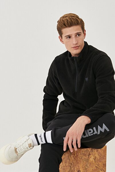 WRANGLER Regular Fit Regular Cut Half Zipper Polar-black