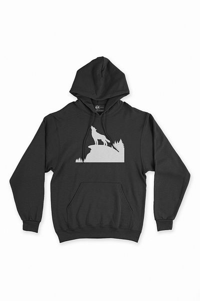 Cix Φούτερ με κουκούλα Wolf Black Hooded Ululating