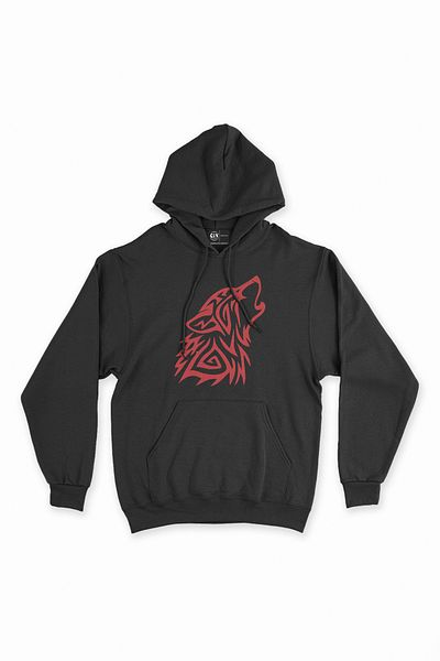 Cix Суитшърт с качулка Wolf Black Red