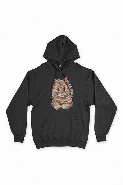 Cix Φούτερ με μαύρη κουκούλα Innocent Cat Hoodie