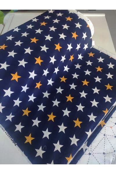 Wella Home 240 см Найяскравіші синьо-жовті зірки Поплін Акфіл Тканина