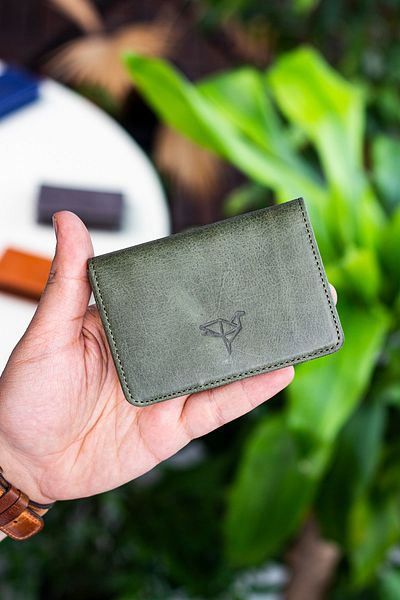 Garbalia Πορτοφόλι θήκης κάρτας Unisex Magnet Crazy Leather Green