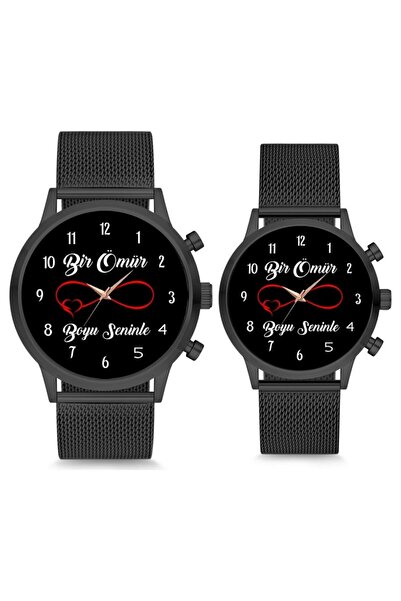 Bika Time Bir Ömür Boyu Seninle Yazılı Sevgili Çift Kol Saati Hediye