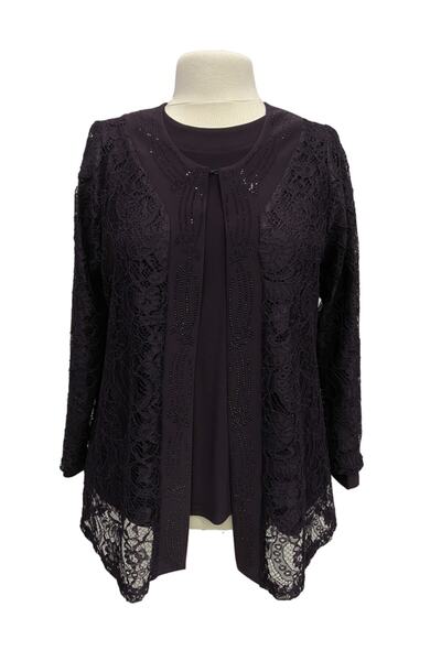 HESNA Plum Fate Mother's Evening Dress Set with Jacket