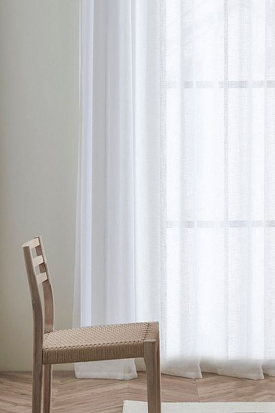 RİTMOHOME Perdele din tul alb cu aspect natural de in