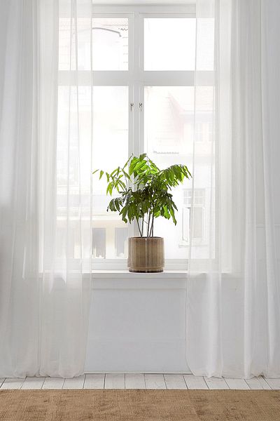 RİTMOHOME Perdele din tul alb cu aspect natural de in