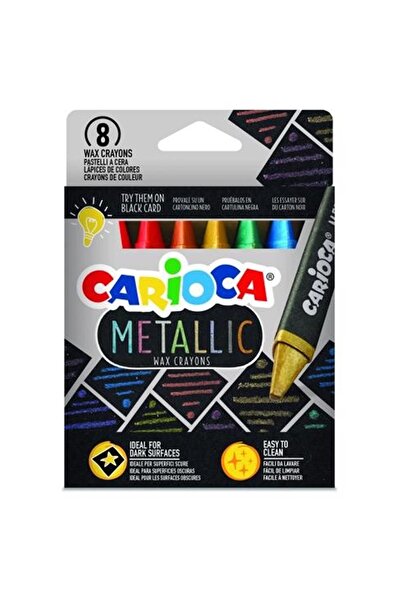 CARIOCA Marka Carioca Jumbo Üçgen Mum Boya Metalik 8'li Spor Oyuncakları