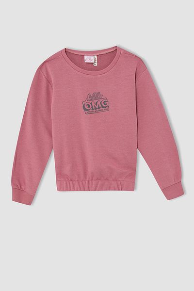 DeFacto Girl's OMG Crew Neck Back Sweatshirt